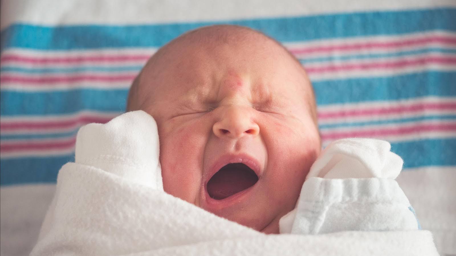 baby yawning
