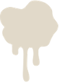 an off-white icon with drips
